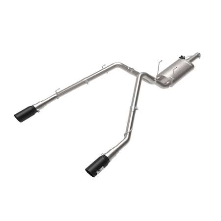 Afe Stainless Steel, With Muffler, 3 Inch Pipe Diameter, Single Exhaust With Dual Exit, Split Rear Exit 49-32083-B